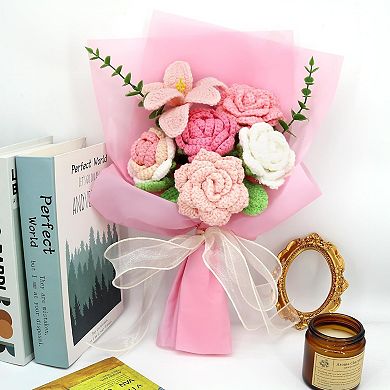 Great Ambitions Handmade Crochet Sunflowers as a Gift for Lover,Crochet Bouquet,Crocheted Yarn