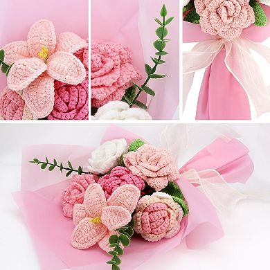 Great Ambitions Handmade Crochet Sunflowers as a Gift for Lover,Crochet Bouquet,Crocheted Yarn