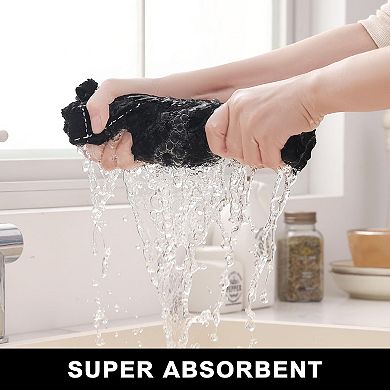 8 Pack Cotton Dish Towels & Cloths, 12x12, 13x28 Inches, Super Absorbent