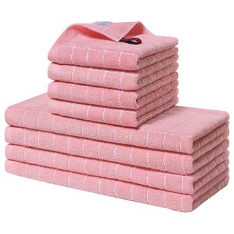 8 Pack Cotton Dish Towels & Cloths, 12x12, 13x28 in Super Absorbent