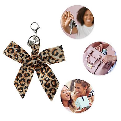 Fashion Bow Scarf Leopard Print Handbag Charm 1 Pc