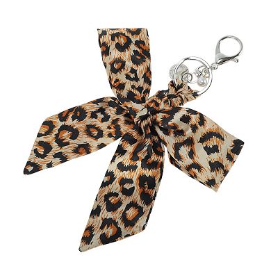 Fashion Bow Scarf Leopard Print Handbag Charm 1 Pc