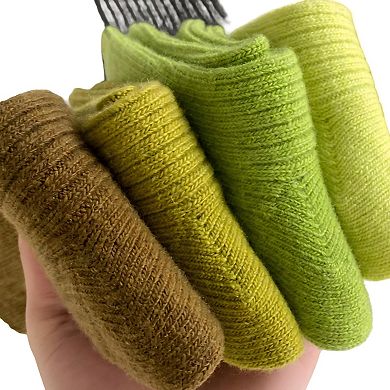 Women's Ribbed Crew Socks 3 Pair Soft Stretch Knit Classic Everyday Comfort Fit