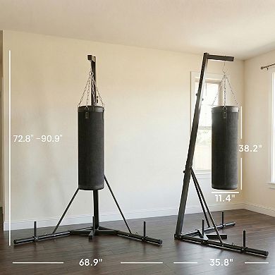 Soozier 72.8"-90.9" Adjustable Freestanding Punching Bag with Stand,