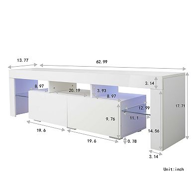 GOODSILO Modern LED TV Stand with Remote Control Lighting and Storage
