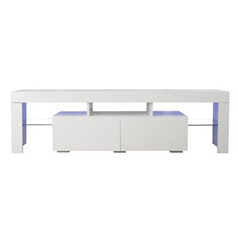 GOODSILO Modern LED TV Stand with Remote Control Lighting and Storage