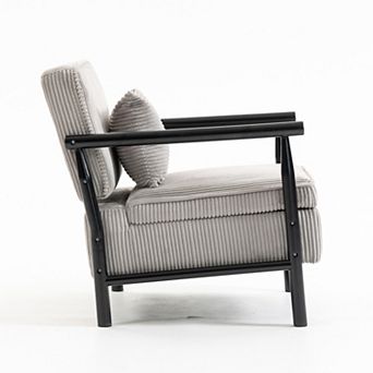 GOODSILO Modern Upholstered Accent Armchair with Storage and Comfort Cushion for Living Room