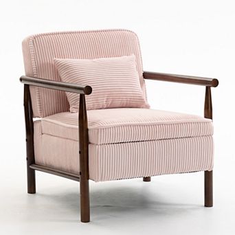 GOODSILO Modern Upholstered Accent Armchair with Storage and Comfort Cushion for Living Room