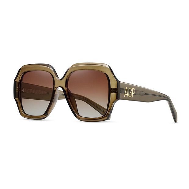 AGP PARIS Retro Square Polarized Acetate Sunglasses display picture 1