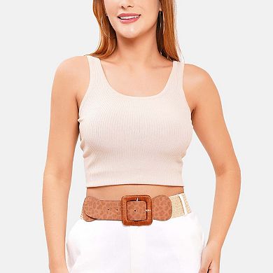AGP PARIS Beige Tiger Print Broad Belt