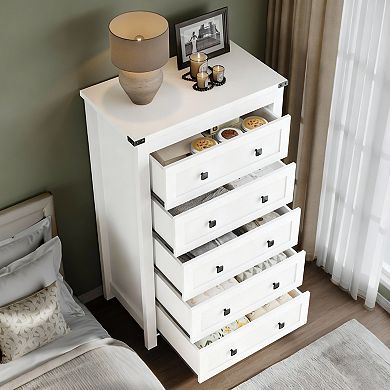 5-Drawer Dresser with Ample Storage for Bedroom, Living Room, or Hallway