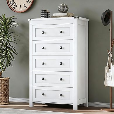 5-Drawer Dresser with Ample Storage for Bedroom, Living Room, or Hallway