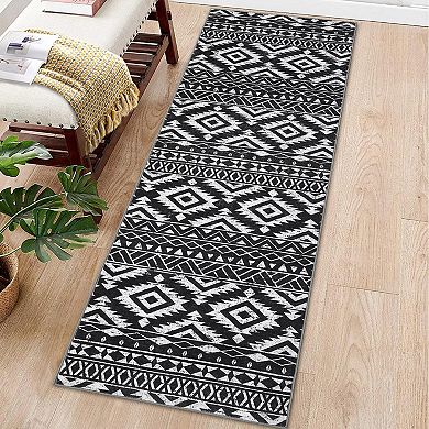Boho Area Rug Non Slip Foldable Vacuum Clean Non Shedding Floor Cover for Living Room Laundry
