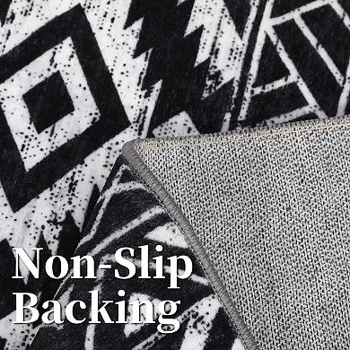 Boho Area Rug Non Slip Foldable Vacuum Clean Non Shedding Floor Cover for Living Room Laundry