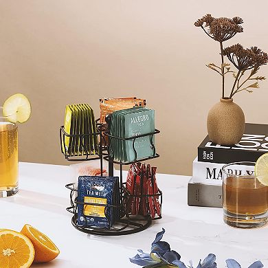 Sorbus 2 Tier Tea Bag Organizer Lazy Susan