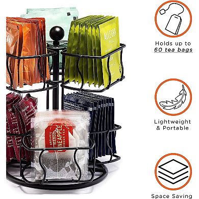 Sorbus 2 Tier Tea Bag Organizer Lazy Susan