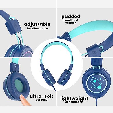 MEE audio KidJamz KJ55U (2 Pack) USB-C Kid's Headphones w/ LED Lights