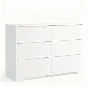 6-Drawer Modern Wooden Storage Cabinet, Wardrobe, Anti-Tip Design - Suitable for Bedroom, Living Roo