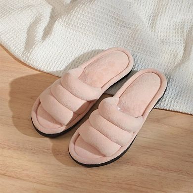 Roxoni Women's Coral Fleece Slippers with Cotton-Filled Comfort
