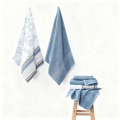 6 Piece Cotton Towel Set: 2 Bath, 2 Hand, 2 Washcloths