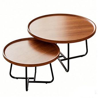 Round Nesting Coffee Table Set of 2