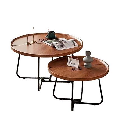 Round Nesting Coffee Table Set of 2