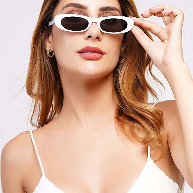 AGP PARIS Sleek Oval Micro Acetate Sunglasses