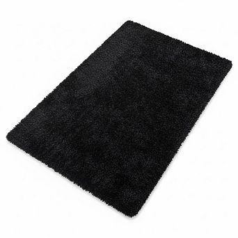 Soft Black Shag Area Rug 2x3, Fluffy Non-Slip Rug for Bedroom