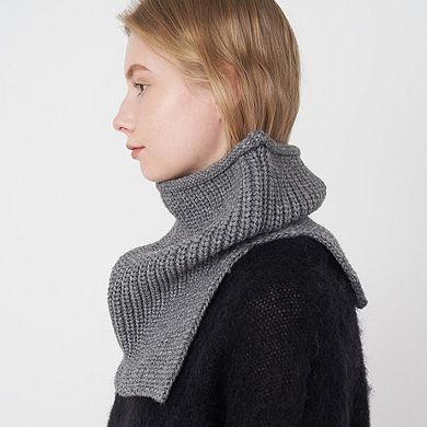 Womens Windproof Ribbed Knit Neck Warmer Split Layerable Style 12×12 Inches