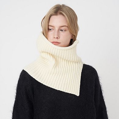 Womens Windproof Ribbed Knit Neck Warmer Split Layerable Style 12×12 Inches
