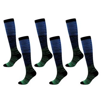 Women's 6 pk Professional Athletic Compression Socks - Gradient Pressure Knee-High Socks
