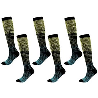 Women's 6 pk Professional Athletic Compression Socks - Gradient Pressure Knee-High Socks