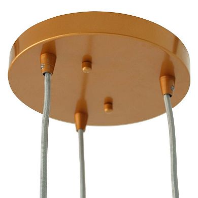 ELEMENT ACE Modern Retro Three-Light Adjustable Pendant Lamp with Ribbed Glass Shades