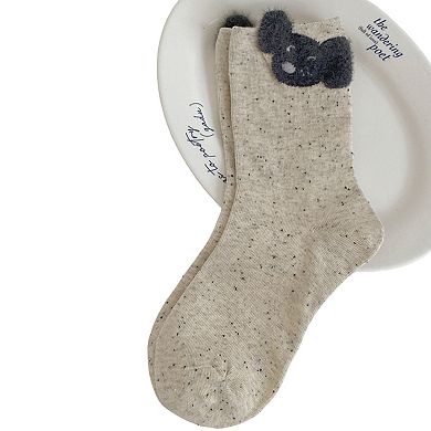 6-Pair Crew Socks Soft Knit Fabric with Subtle Patterned Cuff Comfortable Everyday Giftable Sock Set