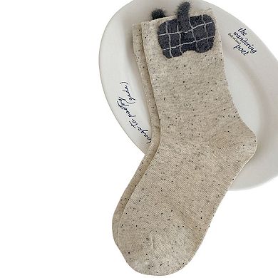 6-Pair Crew Socks Soft Knit Fabric with Subtle Patterned Cuff Comfortable Everyday Giftable Sock Set