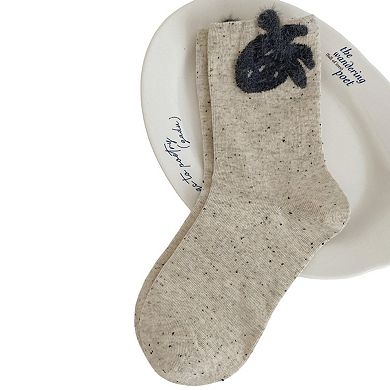 6-Pair Crew Socks Soft Knit Fabric with Subtle Patterned Cuff Comfortable Everyday Giftable Sock Set