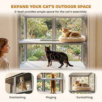 PawHut Catio Outdoor Cat Enclosure Windo Box 39.4"L,