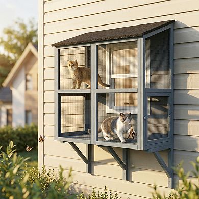 PawHut Catio Outdoor Cat Enclosure Windo Box 39.4"L,