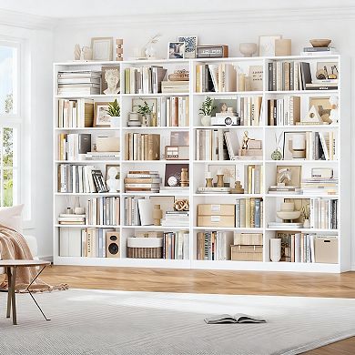 6-Tier Wide Bookshelf: Sturdy, Durable, Waterproof, Scratch-Resistant for Home