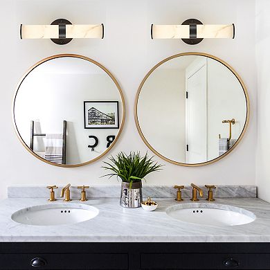 ELEMENT ACE Set of Two Imitation Marble Texture Wall Sconces with Metal Frame