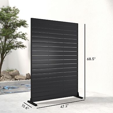 Outsunny HDPE Outdoor Privacy Screen, Decorative Privacy Fence Screen,
