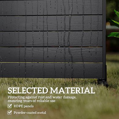 Outsunny HDPE Outdoor Privacy Screen, Decorative Privacy Fence Screen,