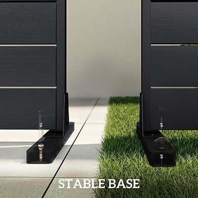 Outsunny HDPE Outdoor Privacy Screen, Decorative Privacy Fence Screen,