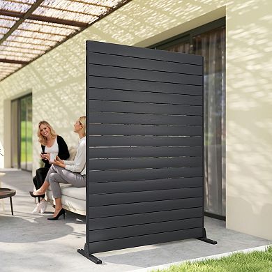 Outsunny HDPE Outdoor Privacy Screen, Decorative Privacy Fence Screen,