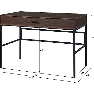 GOODSILO Modern Writing Desk with USB Port and Storage Drawer