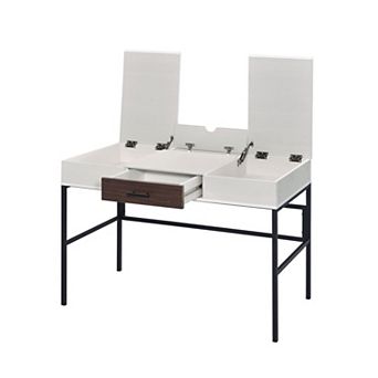 GOODSILO Modern Writing Desk with USB Port and Storage Drawer