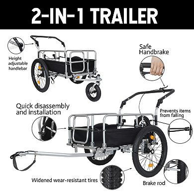 ELEMENT ACE 3-in-1 Heavy-Duty Convertible Cargo Trailer with Steel Frame and 110lb Capacity