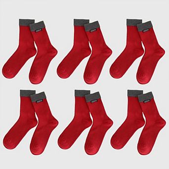Women's Two-Tone Ribbed Socks 6 pk - Classic & Comfortable Mid-Calf Socks for Everyday Wear