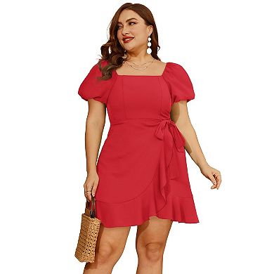 Puff Sleeve Square Neck Summer Dress for Women