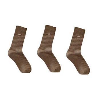 3-Pair Ribbed Crew Socks Soft Stretch Knit with Subtle Embblem Detail Comfortable Everyday Sock Set